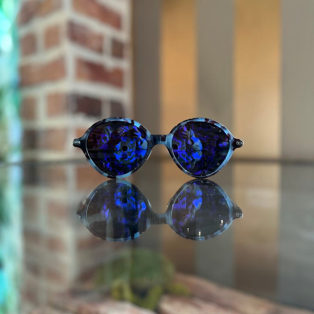 DIOR MJNTY Umbrago Blue Leopard Acetate Sunglasses